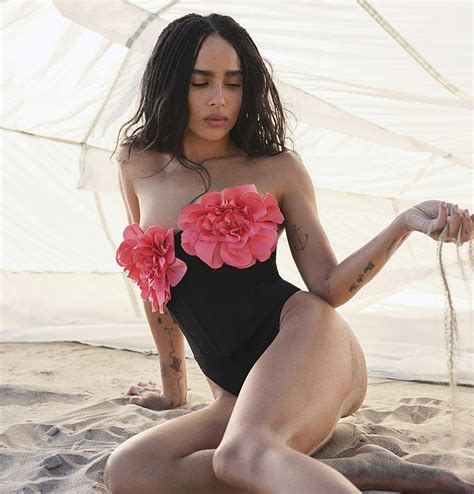 Zoe Kravitz Posing Sexy On A Beach For ELLE NuCelebs