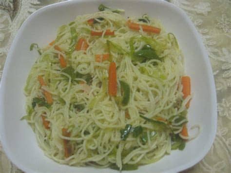 Angel hair pasta with garlic fried eggs and parmesan. Angel Hair Pasta | Poornima's Blog