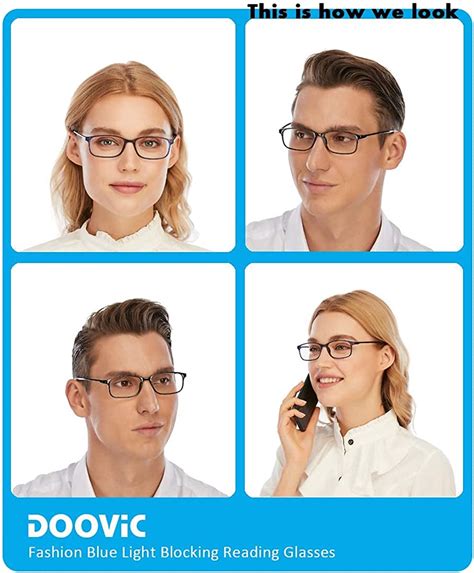 doovic computer reading glasses 4 pack blue light blocking readers for women men