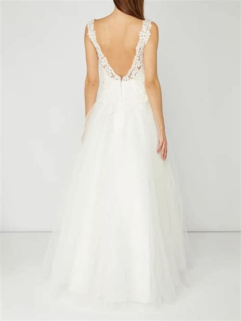 Burgund p.l.x damen appliques ruffled lange vintage hochzeitskleider gothic party brautkleider (3398710034) ean. Luxuar - Brautkleid mit floralen Stickereien - Offwhite in ...