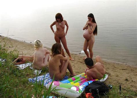 Pregnant Women On A Nudist Naturist Beach