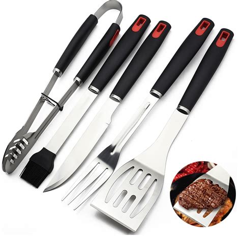 5pcsset Lengthen Stainless Steel Outdoor Barbecue Tools Picnic Party