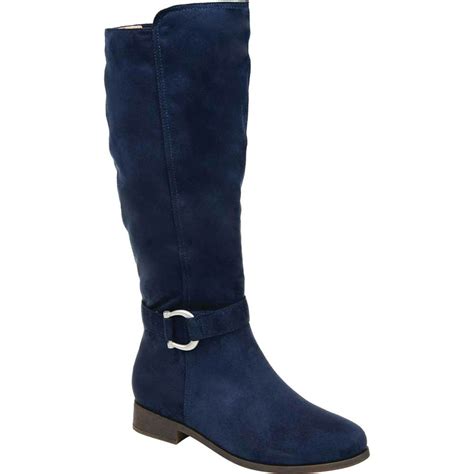 Womens Journee Collection Cate Wide Calf Knee High Boot Navy Faux