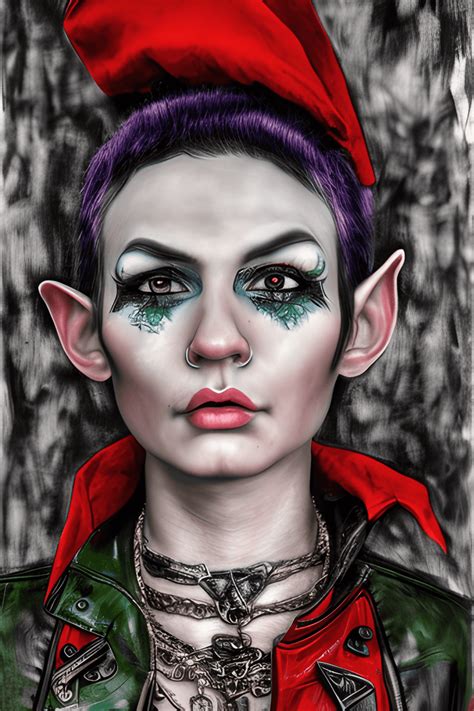 Punk Elf Portrait Neoexpressionist Art · Creative Fabrica