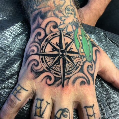 Hand Tattoo Compass Rose By Mexcellentme Hand Tattoos For Guys Hand