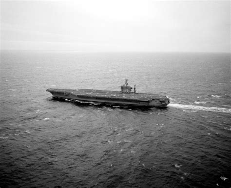 An Aerial Port Beam View Of The Nuclear Powered Aircraft Carrier Uss