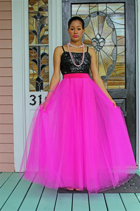 Fuchsia Tulle Maxi Skirt Alex Malay