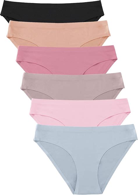 Finetoo 6 Pack Womens Seamless Hipster Underwear No Show Panties Invisibles Briefs Soft Stretch