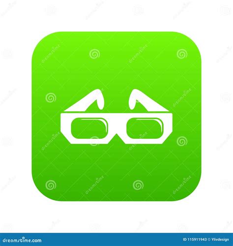 3d Glasses Icon Green Vector Stock Vector Illustration Of Print Dimensional 115911943