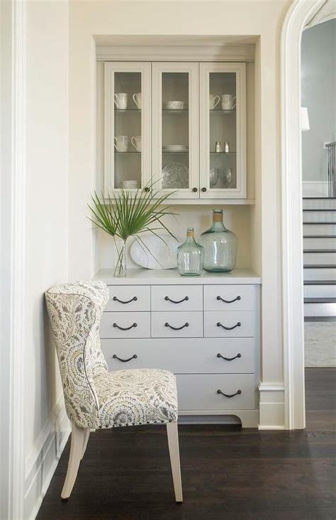 My living room and dining room are both in the same large room. Dining Room with Gray Built In China Cabinet and Sideboard ...