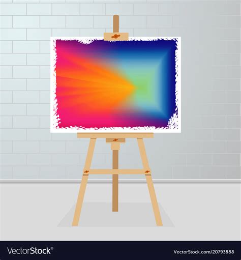 Easel With A Painting On Canvas Art Gallery Room Vector Image