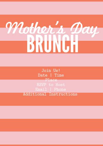 Striped Mother's Day Brunch Invitation Postcard | Mothers day brunch ...