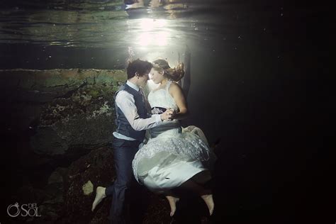 Cenote Trash The Dress With A Tattooed Groom Del Sol Photography