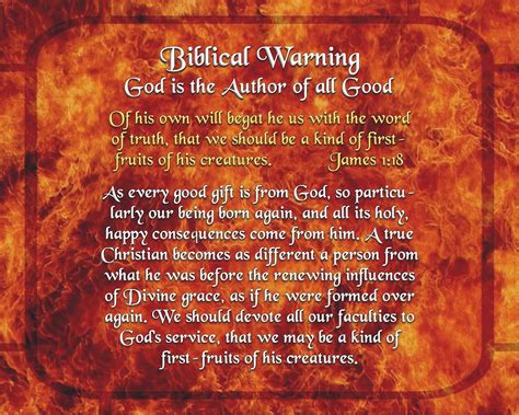 Biblical Warning God Is The Author Of All Good Biblical Scripture