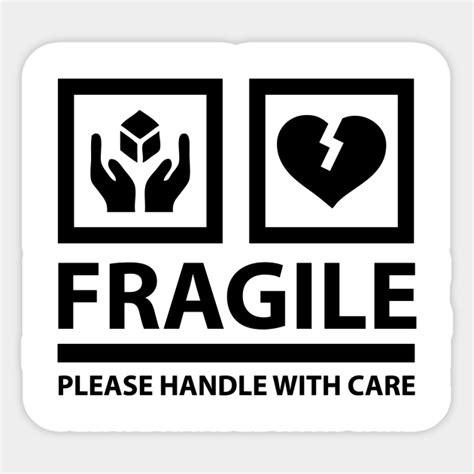 Fragile Please Handle With Care Fragile Heart Sticker Teepublic