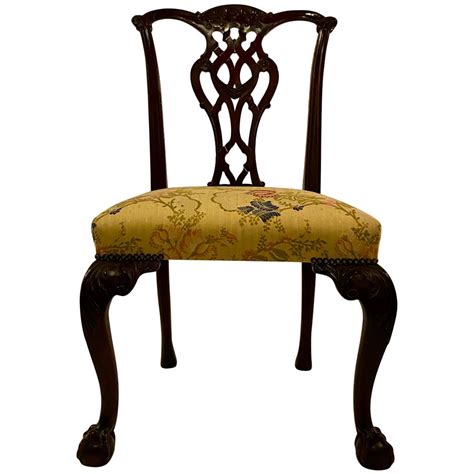 Antique English Mahogany Lyre Back Side Chair Circa Mid 1800s Restored For Sale At 1stdibs