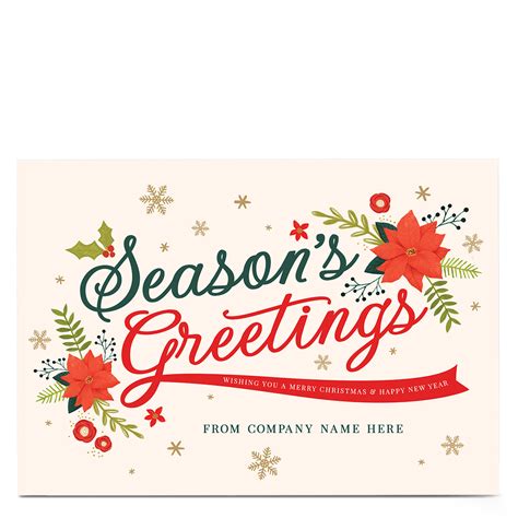 Buy Personalised Christmas Card Seasons Greetings From Your Company