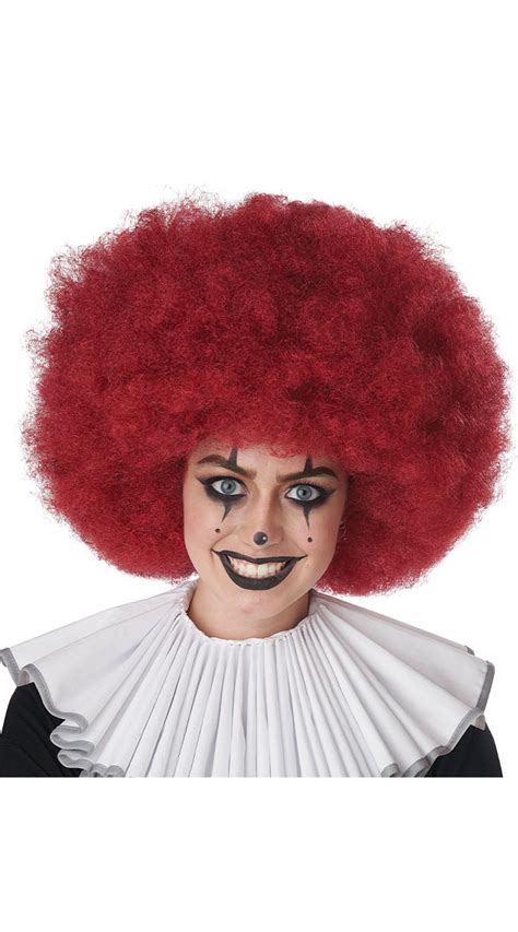 Burgundy Jumbo Clown Wig Burgundy Clown Afro Wig