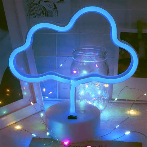 Blue Cloud Shaped Neon Signsled Safety Art Wall Decorative Lights Neon