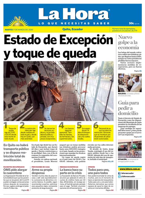 Quito 17 De Marzo Del 2020 By La Hora Ecuador Issuu