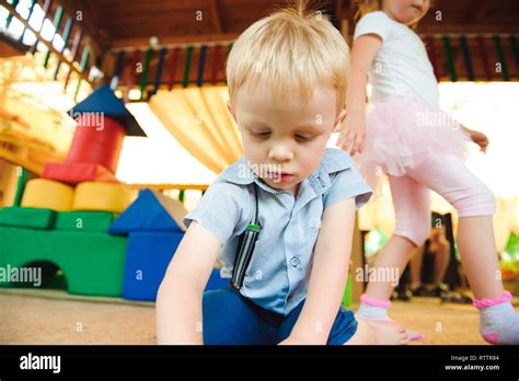 A Modern Children Playground Indoor Park With Toys Stock Photo Alamy