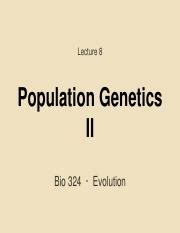 08 PopGenII 030619 Pdf Lecture 8 Population Genetics II Bio 324