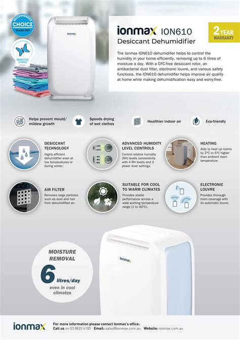 andatech ionmax ion610 desiccant dehumidifier brochure page 1 created with