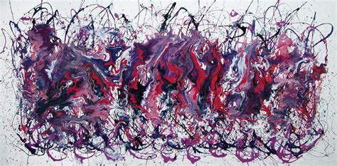 Large Abstract Purple And Red Painting Original Fluid Dynamics