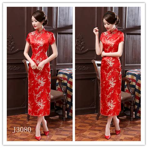 17colors chinese cheongsam traditional wedding qipao woman embroidery elegant split dress female