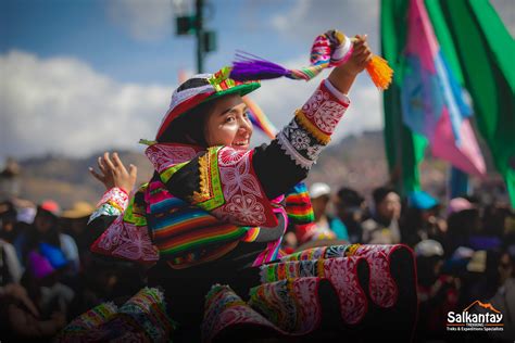 The Colorful Outfits Of Cusco During The Traditional Dance Competition