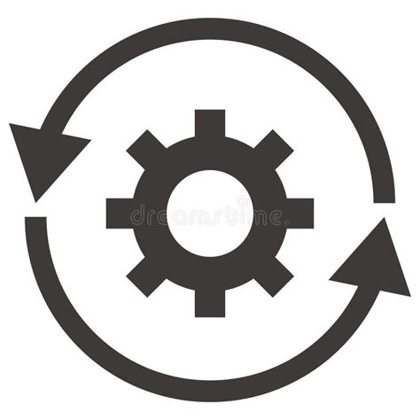 Rotating Arrow And Gear Icon Vectors Stock Vector Illustration Of