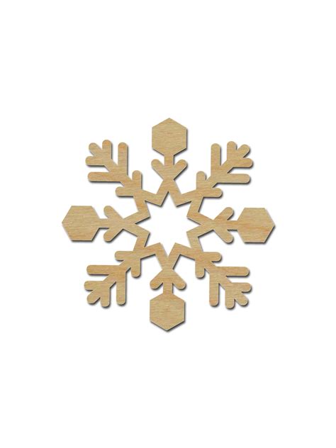 Snowflake Shape Unfinished Wood Cutout Holiday Decor Variety Of Sizes