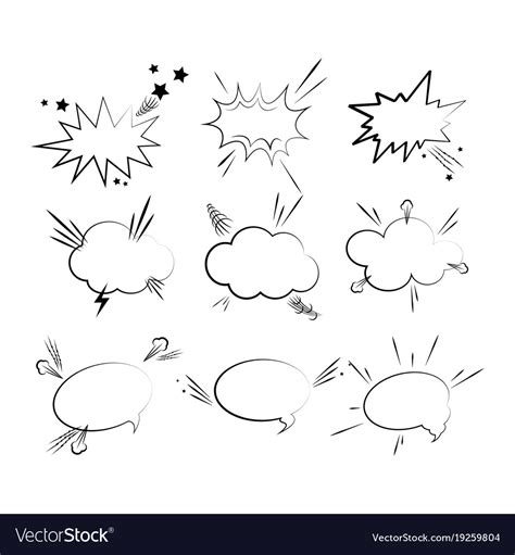 Comic Explosions Set Royalty Free Vector Image