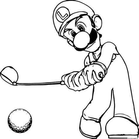 Desenhos De Luigi Joga Golfe Para Colorir E Imprimir Colorironline