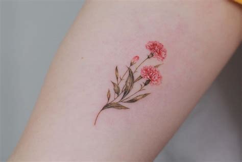 Carnation Tattoo In 2020 Carnation Tattoo Pink Flower Tattoos Small