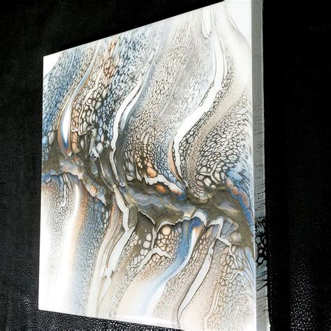Original Acrylic Swipe Pour Painting Abstract Wall Decor 12 X Etsy
