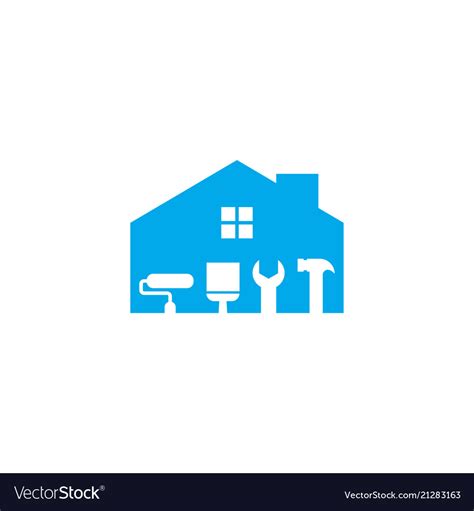 Home Maintenance Logo Design Template Royalty Free Vector