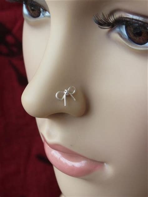 Cutie Bow Wire Wrapped Silver Nose Piercing Ddalf0ns0 Nose Piercing