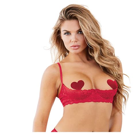 Dreamgirl Lace Shelf Bra Red Janet S Closet