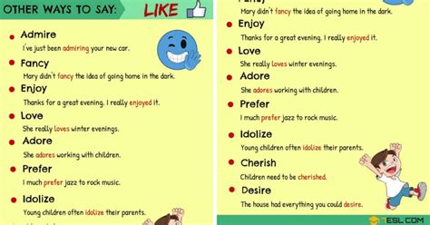 Another Word For “like” List Of 95 Synonyms For Like In English • 7esl