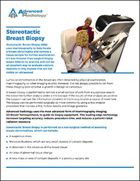 Advanced Radiology Consultants Stereotactic Breast Biopsy