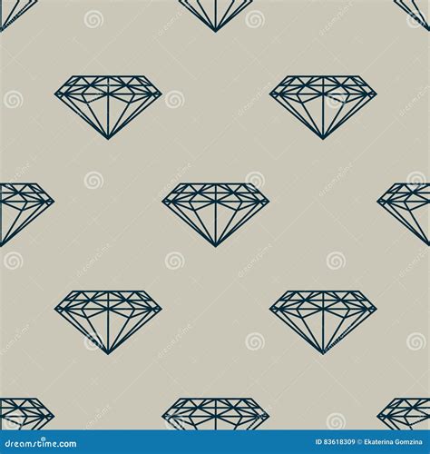 A Seamless Pattern With Dark Blue Diamonds On Grey Background Stock