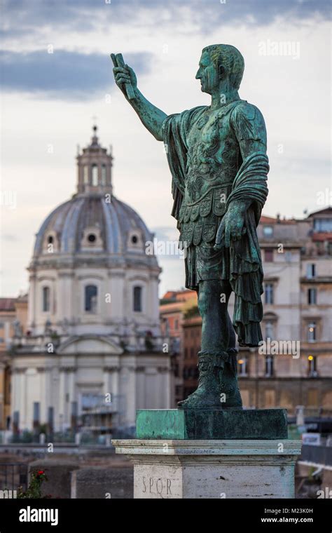 Caesar Bronze Statue In Roman Forum Hi Res Stock Photography And Images
