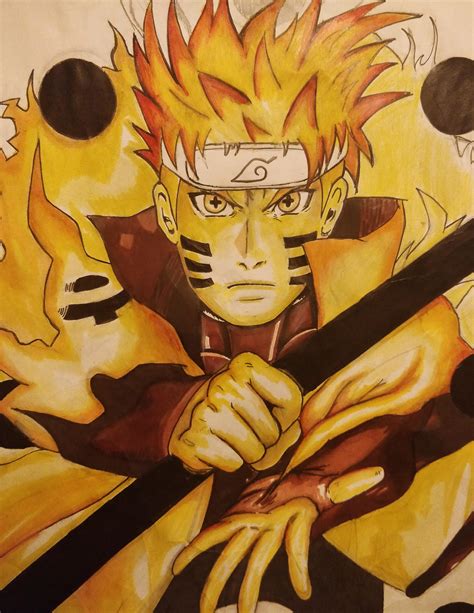 My Naruto 9 Tails Sage Mode Drawing One Of My Early Marker Drawings