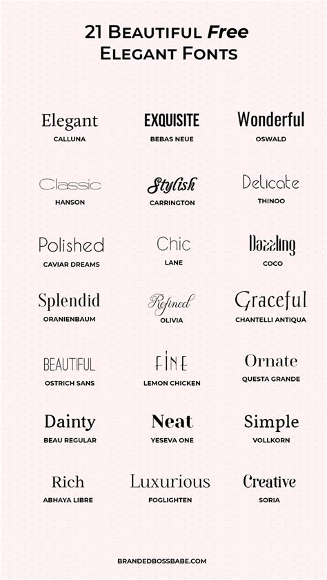 20 Beautiful And Free Elegant Fonts — Ley Design Studio Squarespace