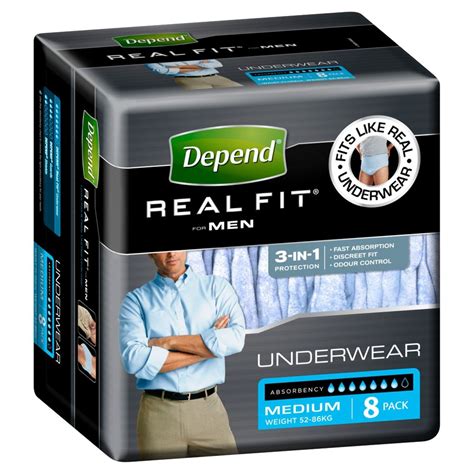 Depend Real Fit For Mens Underwear Medium
