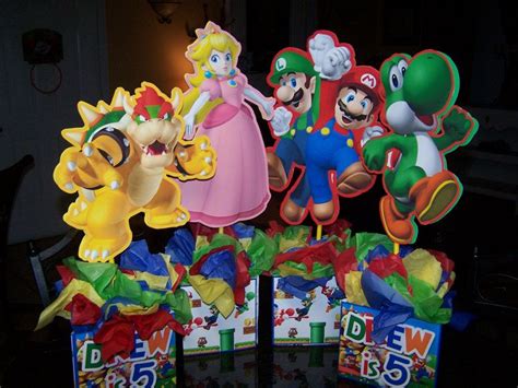 Mario Bros Centerpieces Mario Birthday Party Arcade