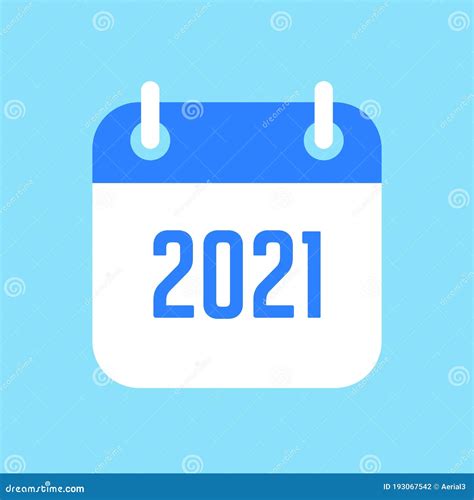 New Year 2021 Calendar Vector Icon Stock Vector Illustration Of 2021