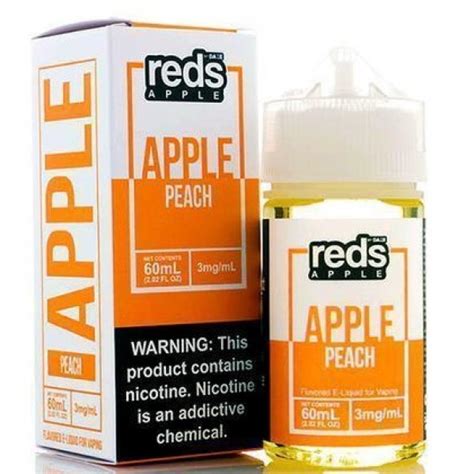 reds apple peach iced salt nic e liquid 7 daze salts vape juice