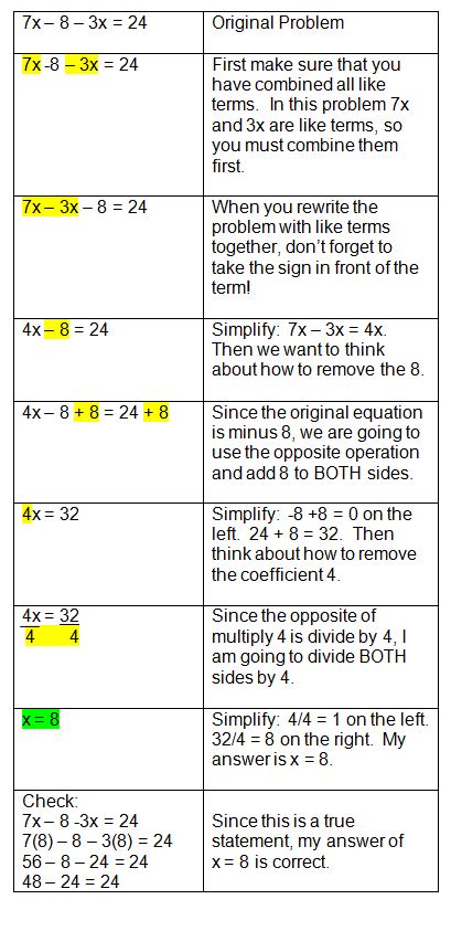 Algebra Equations - Two Step Equations